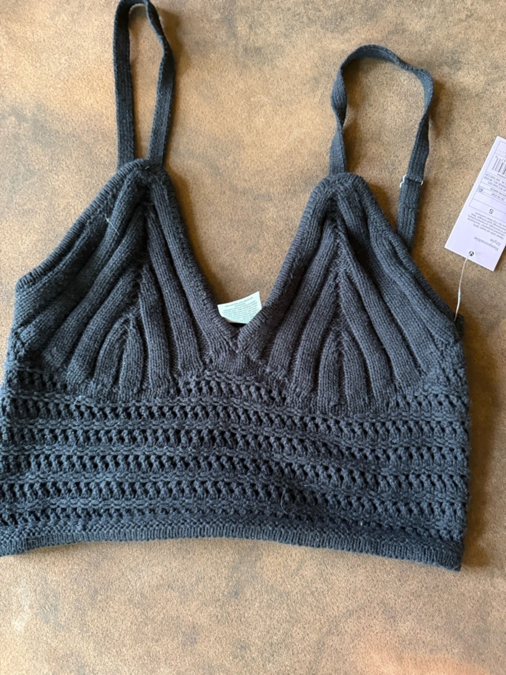 wild fable black Ribbed Knit crop top/bralette